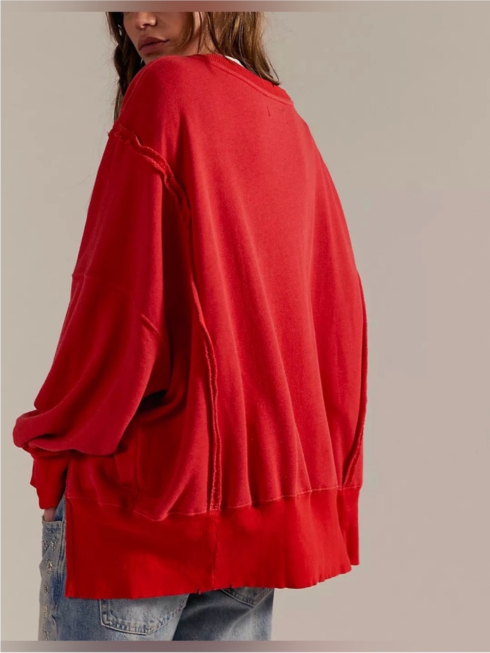 NWT Free People We The Free Camden Sweatshirt - flame red - XS, Small, Medium - Picture 4 of 10